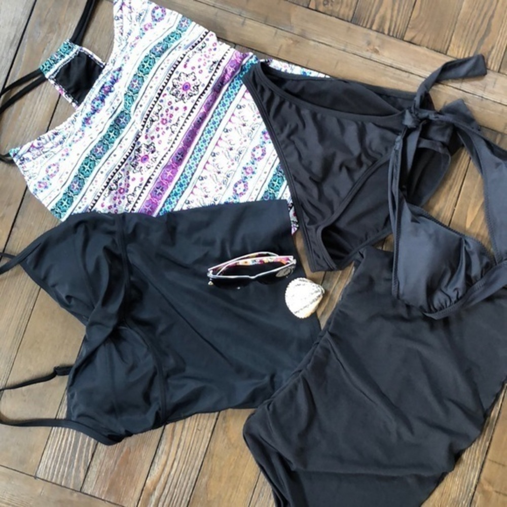 5 piece mix & match bathing suit tops & bottoms